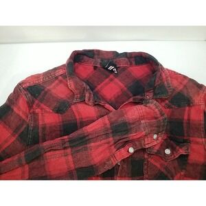 Buffalo David Bitton Button Up Womens Flannel‎ Plaid Long Sleeve Shirt Medium